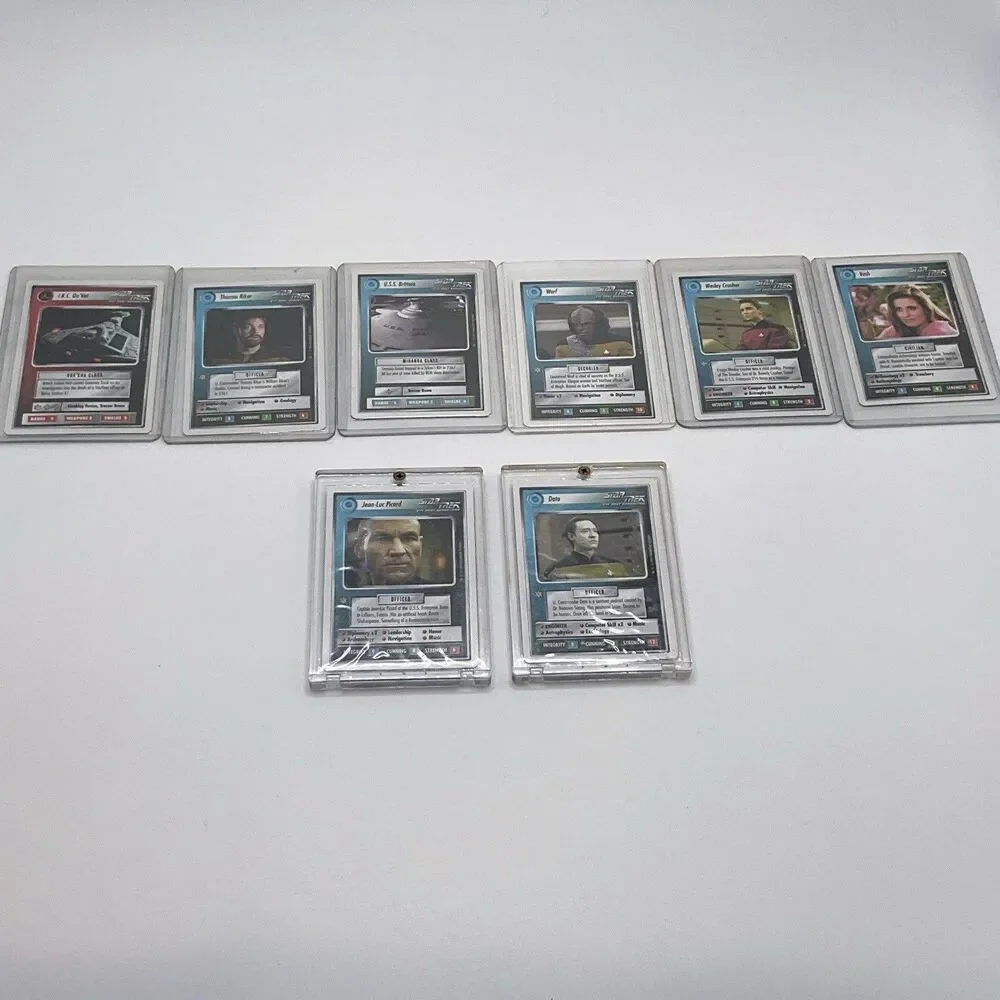 RARE 1994 Star Trek CCG: 1st Edition White Border Jean-Luc Picard Data & More